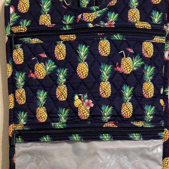 Vera Bradley Pineapple Toucan Party Print Hanging Travel Toiletry Organizer Navy - Picture 4 of 6